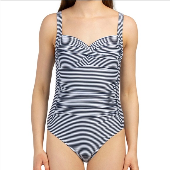 Niptuck Swim Sorrento Stripe Joanne One-Piece Navy Size 6 - Picture 2 of 3